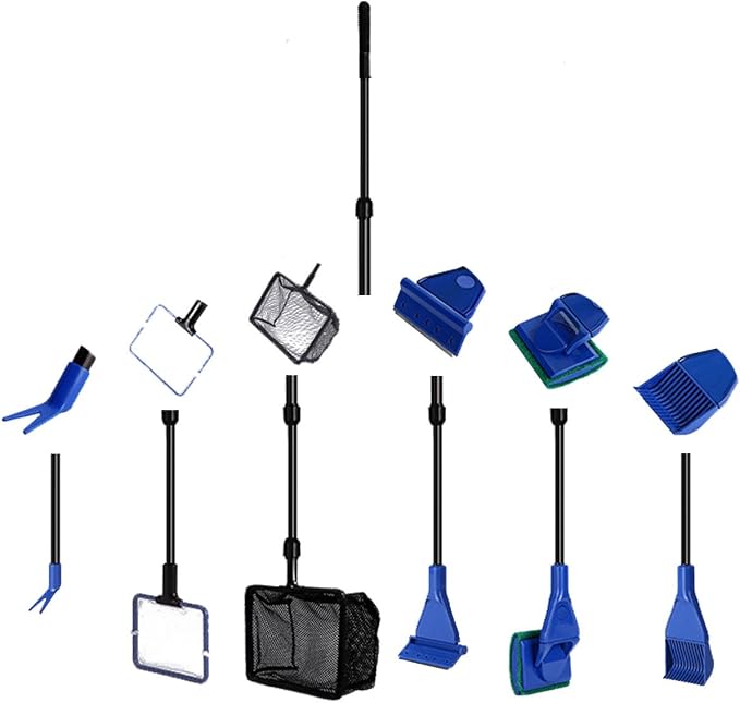 Aquarium Cleaning Tool Set, Fish Tank Cleaning 6-in-1 Set by JZMYXA