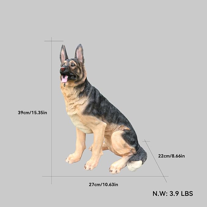German Shepherd Statue Outdoor Decorations – Dog Statues Outdoor Sitting German - Image 2