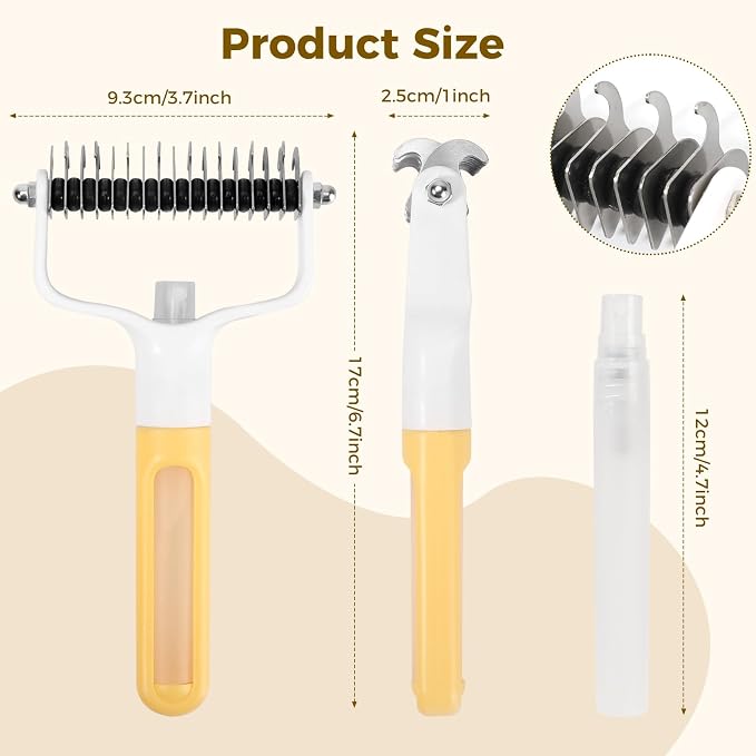 Undercoat Rake for Dogs & Cats, Double-Sided Deshedding Dematting Tool - Image 2