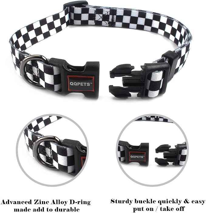 QQPETS Adjustable Soft Dog Collar: Print Flower Pink Multicolor Cute Patterns