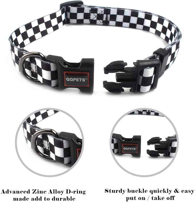 QQPETS Adjustable Soft Dog Collar: Print Flower Pink Multicolor Cute Patterns