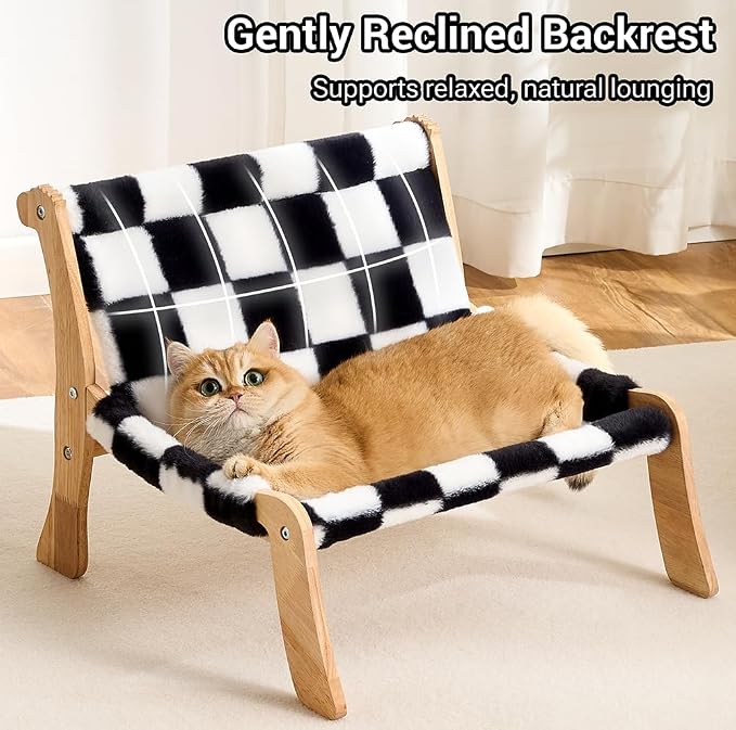 Solid Wood Cat Couch Bed for Indoor Cats, Modern Cat Sofa - Image 4