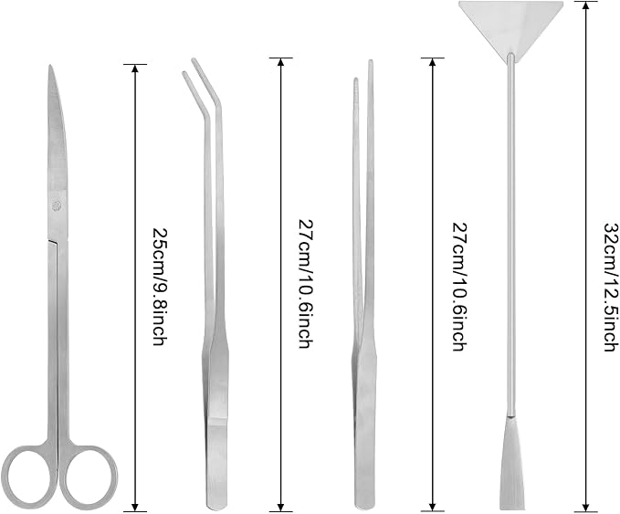 Aquarium Aquascaping Tool Stainless Steel Aquascape Tools Kit 4 in 1 Anti-Rust - Image 2