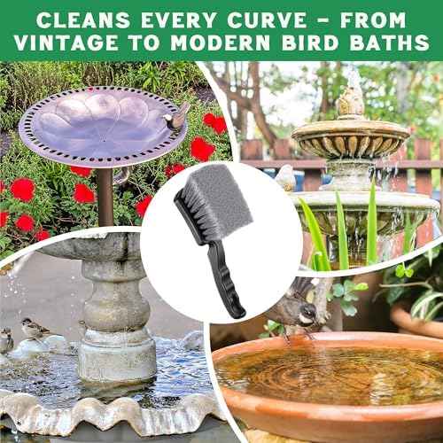 Brush for Bird Baths, Bird Bath Cleaner with Ergonomic Handle and PVC