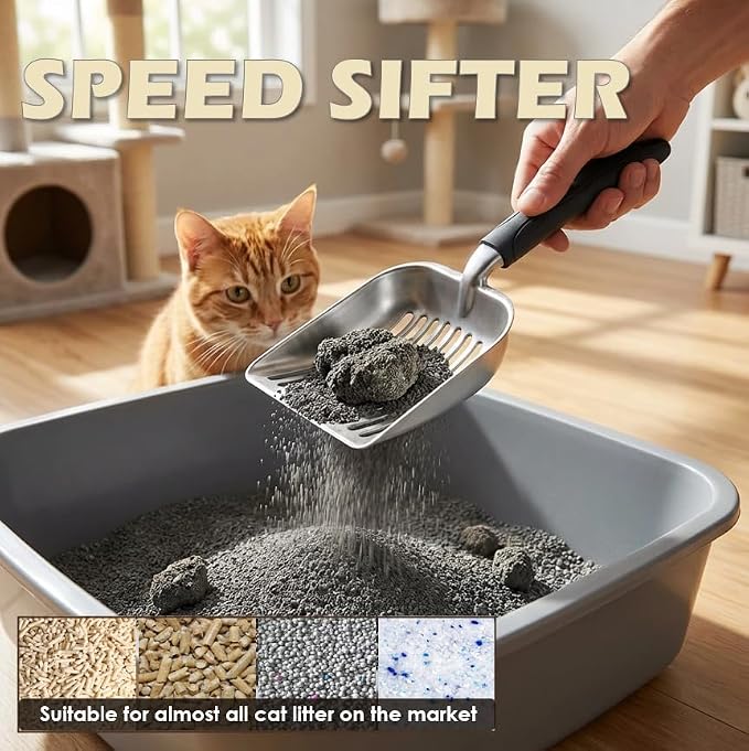 4-in-1 Cat Litter Scoop with Holder, Cat Litter Box Organizer Cleanup Kit - Image 7