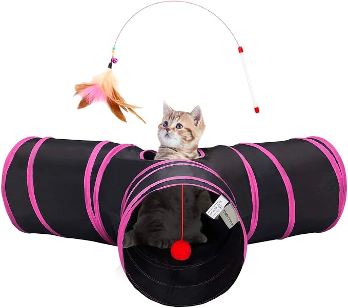 Tempcore Pet Tube Toys 3 Way Collapsible, Cat Tunnels by Tempcore