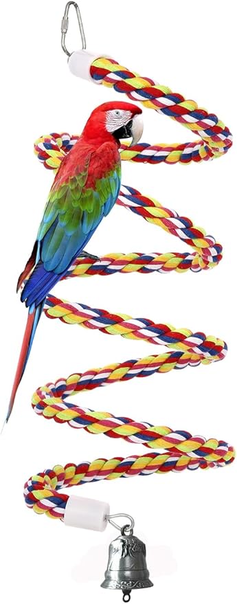 63'' Bird Rope Perches Birdcage Swing Toys 100% Cotton Natural Bird Perch by OSWINMART