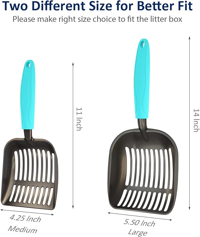 WePet Cat Litter Scoop, Non-Stick Plated Aluminum Alloy Sifter, Kitty Durable - Image 4