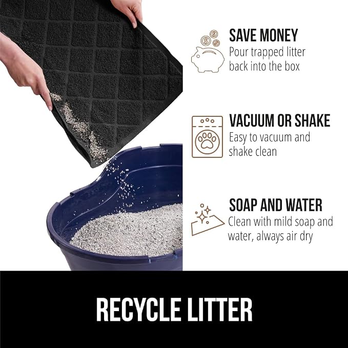 GORILLA GRIP Cat Litter Box Mat, Water Resistant, US Designed Kitty Litter - Image 5