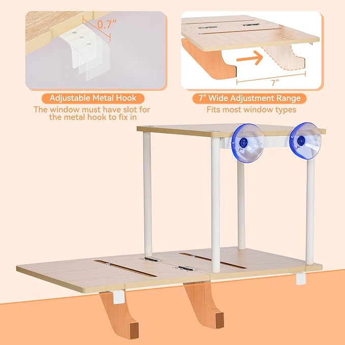 PETSFIT Cat Window Perch, Dual-Level Hammock - Image 5