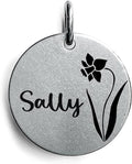 Cats Dogs ID Tags Personalized Engraving Birth Flowers Pattern by Acatinthetree