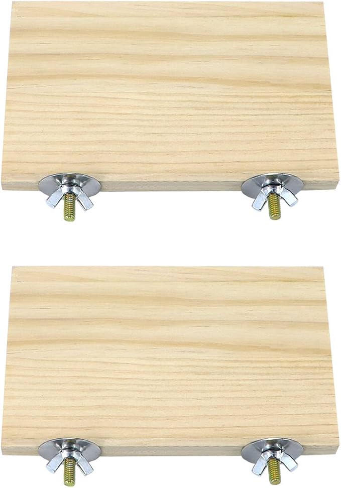 2pcs Bird Perch Platform Flat Stand Beak Paw Grinding Wood by Litewoo