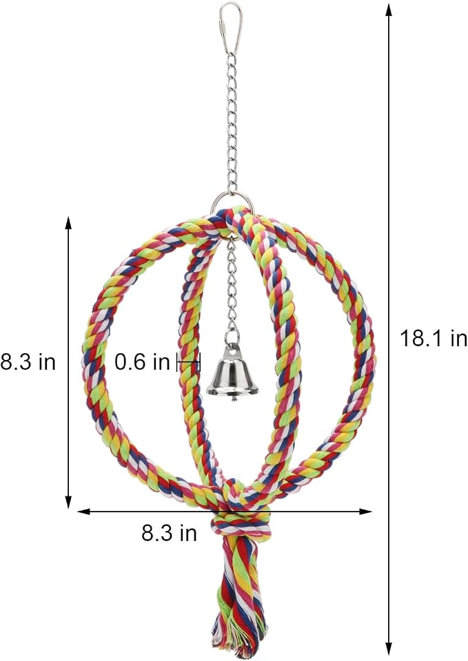 Bird Rope Swing Colorful Perch Climbing Toy - Image 3