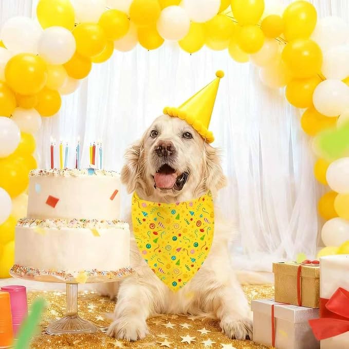 Birthday Dog Bandanas, Double Side Reversible Large Pet Bandanas, Celebration - Image 2