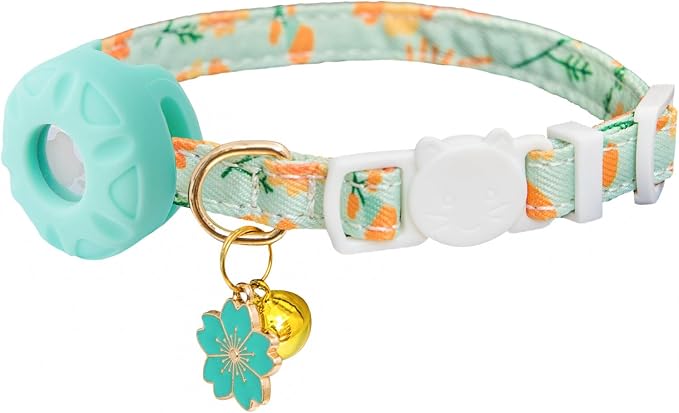 Breakaway Cat Collar with Airtag Holder, Kitten Collar with Apple Air Tag by Bencacawinstyle