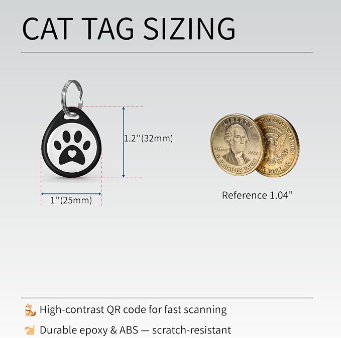 QR Code Cat ID Tag for Collar, Smart Pet ID - Image 2