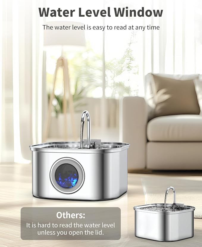 Cat Water Fountain Stainless Steel, 108oz/3.2L Automatic Pet Water Dispenser - Image 6