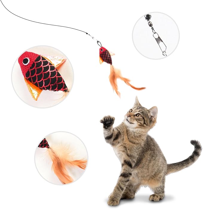 Cat Toys Interactive for Indoor Cats Wand Retractable Fishing Pole - Image 7