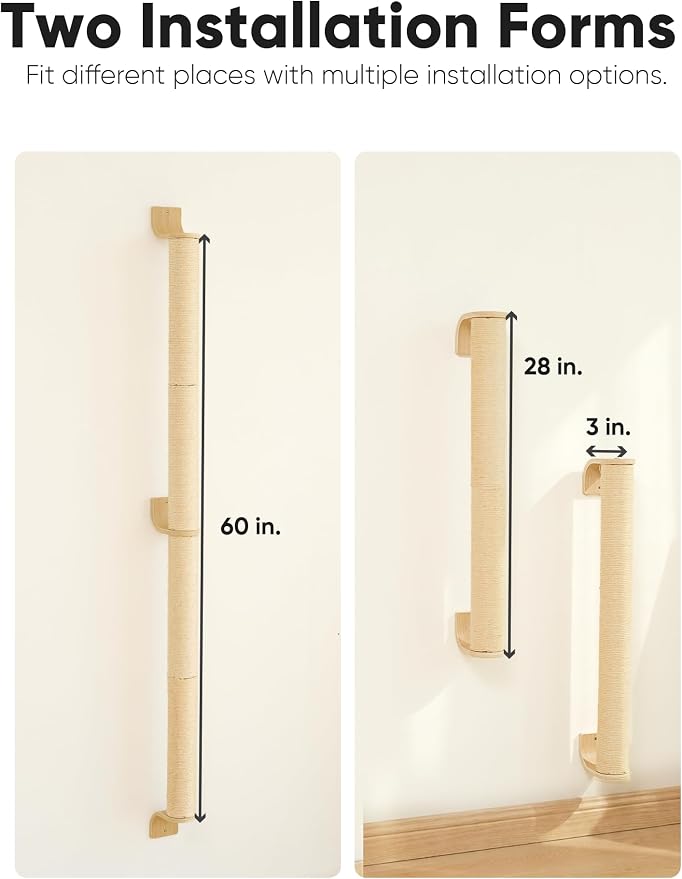 FUKUMARU Cat Wall Scratcher, Sturdy Sisal Climbing Tree - Image 4