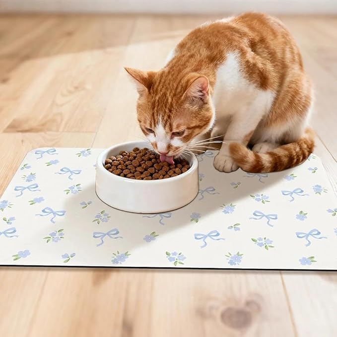 Dog Food Mat for Pet Cat Food Mat, Non-Slip Cat Pet Feeding Mats for Floor - Image 3