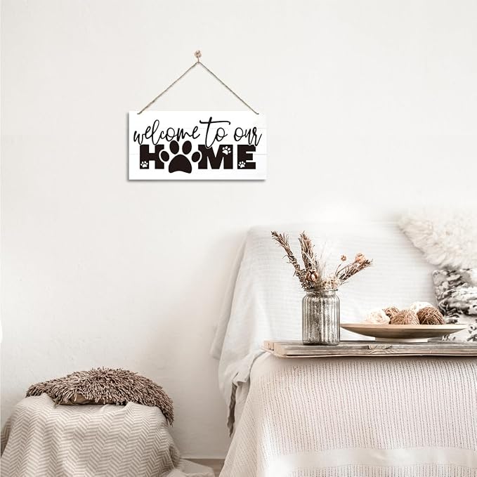 Welcome Sign for Front Door, Front Door Decor Wooden Hanging Sign for Wall Decor - Image 6