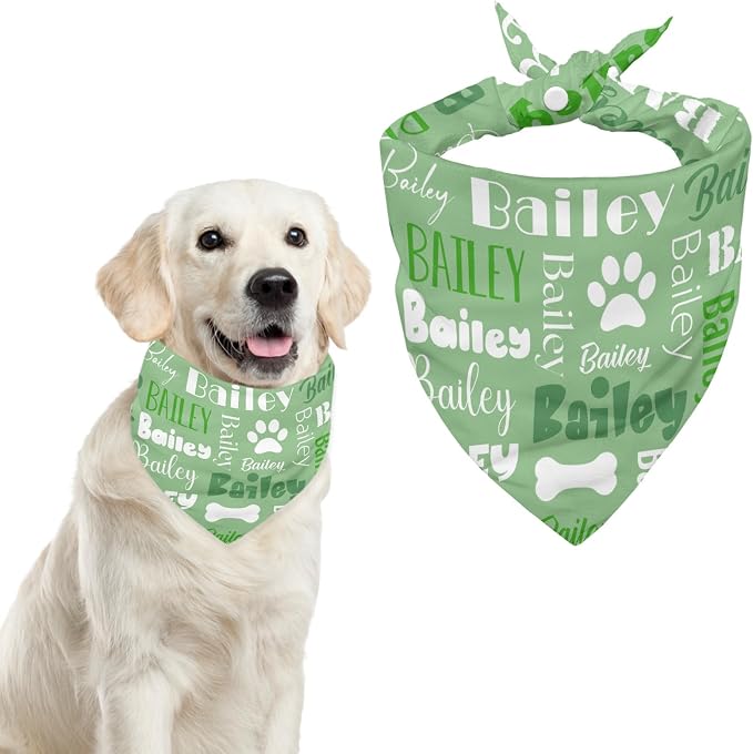 Personalized Dog Bandanas Custom Neckwear Name Button Anti-loosening Dog Scarf - Image 8