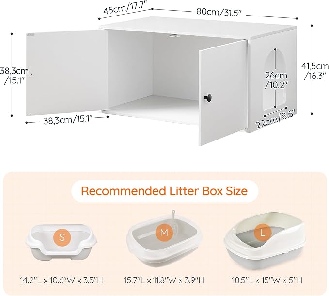 HOOBRO Cat Litter Box Enclosure, Hidden Litter Box Furniture - Image 5