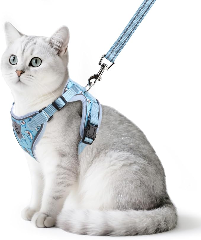 PUPTECK Cat Harness and Leash Set Escape Proof Reflective Cat Walking Harness by PUPTECK