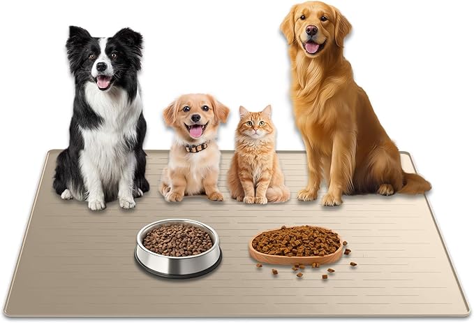 48"x32" Extra Large Pet Food Mat, 1.5MM Super Thick Silicone Dog Mats by WelcometoULTIBE