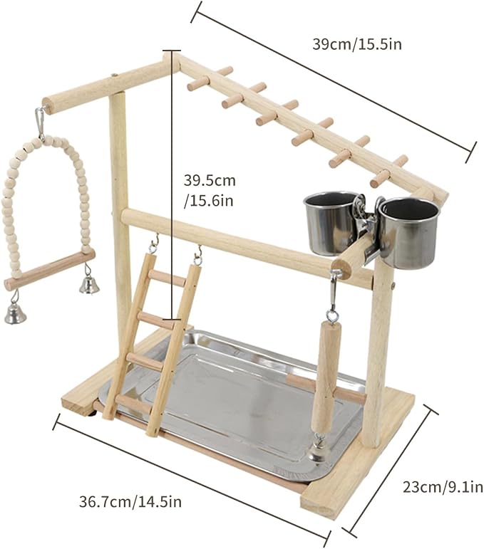Bird Playground, Playstand for Parrot Cage Accessories - Image 7