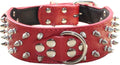 Serijoars Spiked Studded Dog Collar, PU Leather Dog Collar, Adjustable Pet by Serijoars
