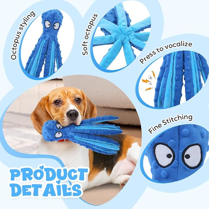 Octopus Dog Toys, No Stuffing Crinkle Dog Toys - Image 3
