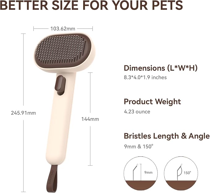 Aumuca Cat Brushes for Indoor Cats Dog Hair Brush for Shedding Long or Short - Image 8