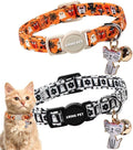 ARING PET 2 Pack Halloween Cat Collars, Breakaway Orange Black White Cotton by ARINGPET