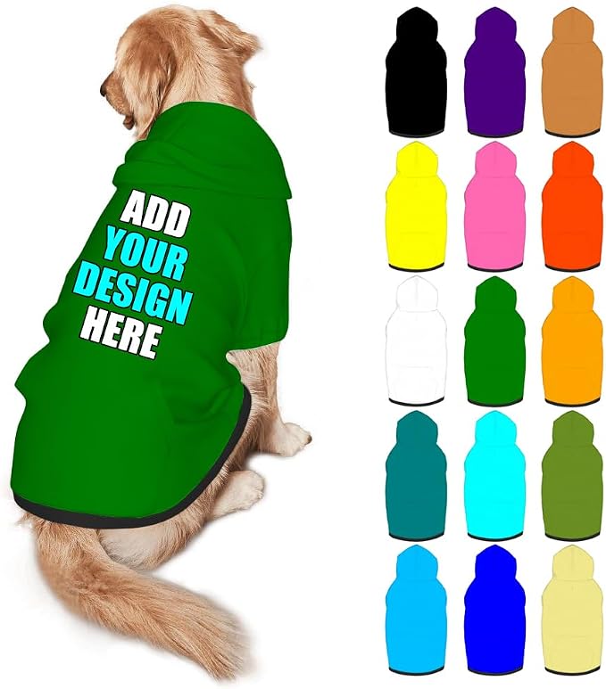 Custom Dog Hoodie Personalized Photo Text Logo Name Dog Clothes, Soft & Warm by Mynvzrk