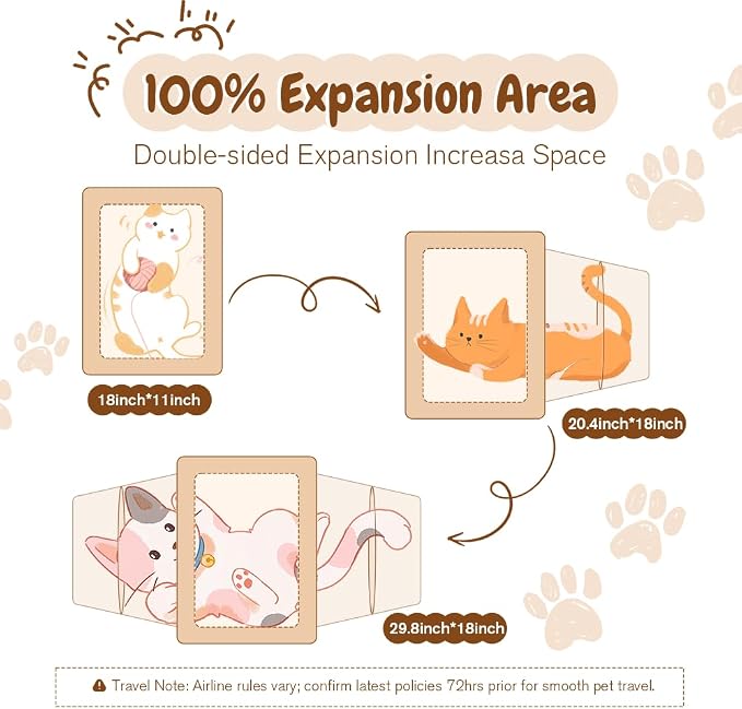 Double Expandable Cat Carrier, Airline Approved Soft-Sided Pet Travel Carrier - Image 3