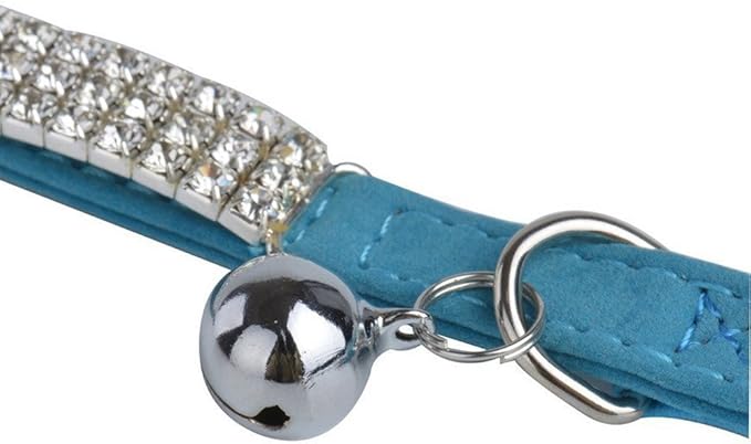 CHUKCHI Soft Velvet Safe Cat Adjustable Collar Bling Diamante - Image 3