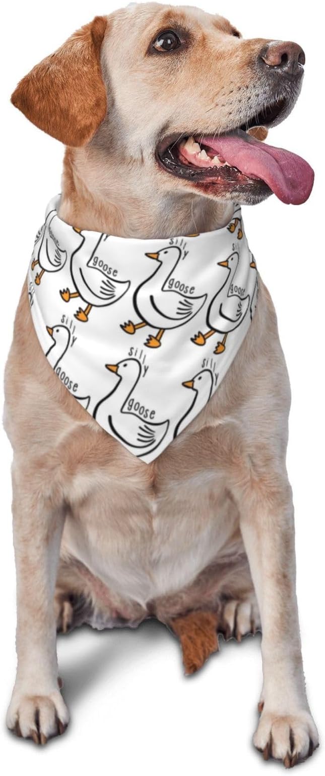 Silly Goose on The Loose Triangle Dog Bandana, Summer Bandana Funny Triangle by vercosee