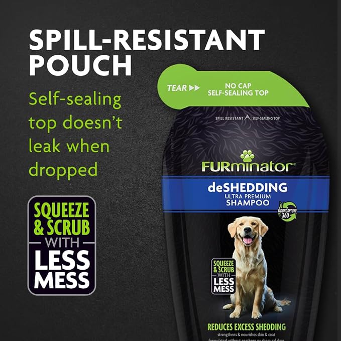 FURminator DeShedding Shampoo Squeezable Pouch, 16 Fluid Ounces, Moisturizing - Image 4