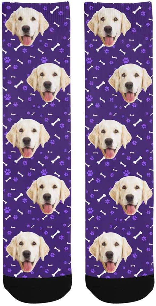 MyPupSocks Custom Personalized Photo Pet Face Socks, Cat and Dog Tracks Paws - Image 5