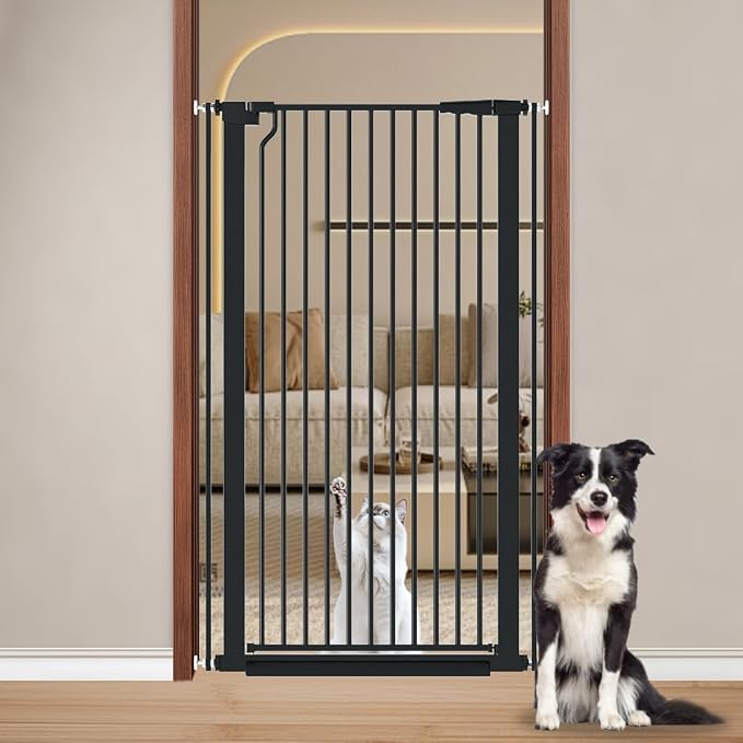 Fairy Baby 51.18" Extra Tall Cat Gate, 29.5"-32.6" Adjustable Width Auto Close by FairyBaby