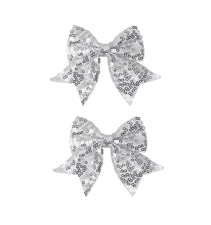 3-inch Sequined Bow Hair Clips For Baby Girls, Kids and Young Women Birthday by Koolgil