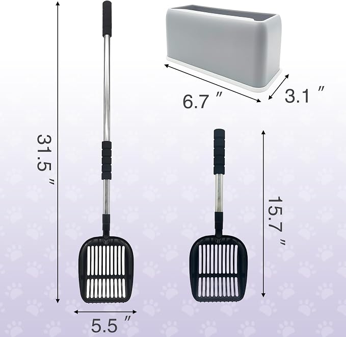 PINVNBY Cat Litter Scooper, Long Handle Litter Sifter Scoop - Image 4