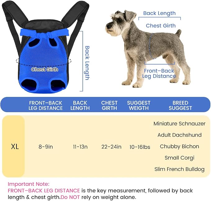 Dog Backpack Carrier, Pet Sling Front Backpack - Image 2