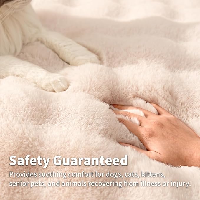 Self-Warming Cat Bed, Plush Faux Fur Pet Bed Mat - Image 3