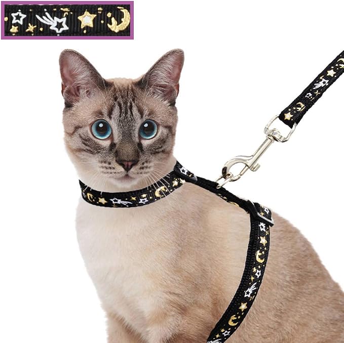 Cat Harness and Leash Set for Outdoor Walking Escape Proof Adjustable Soft by Barleygoo