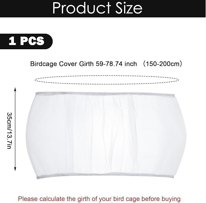 Bird Cage Seed Catcher, Universal Adjustable Birds Cages Cover Net Liner - Image 2