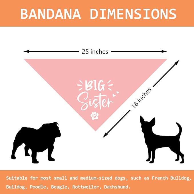 Big Sister Dog Bandana Pregnancy Announcement Gender Reveal Baby Announcement - Image 2