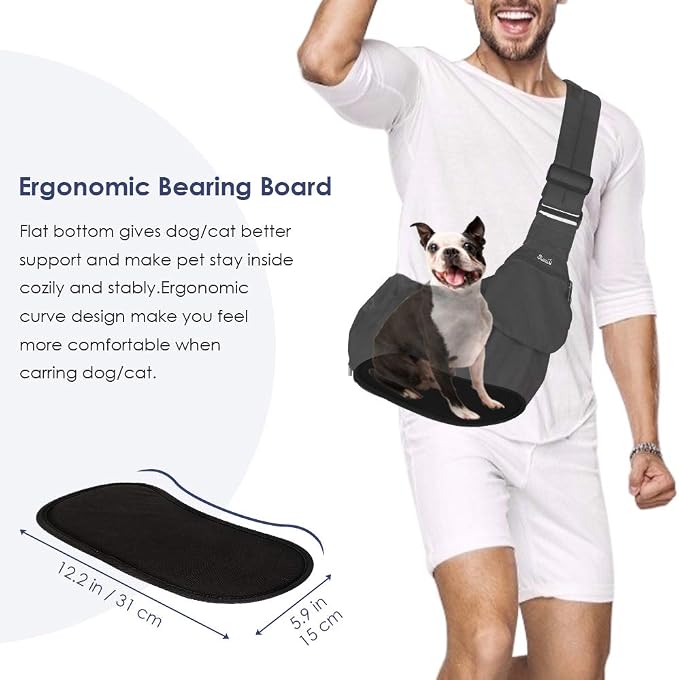 Lukovee Dog Sling Carrier, Hard Bottom Support & Adjustable Soft Padded - Image 4