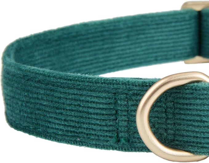Soft Cotton Dog Collar with Metal Buckle Adjustable Heavy Duty Comfy Corduroy - Image 2